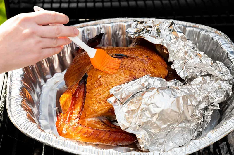 Aluminum foil can keep the turkey tender and moist inside