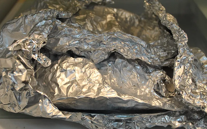 aluminum foil in the freezer