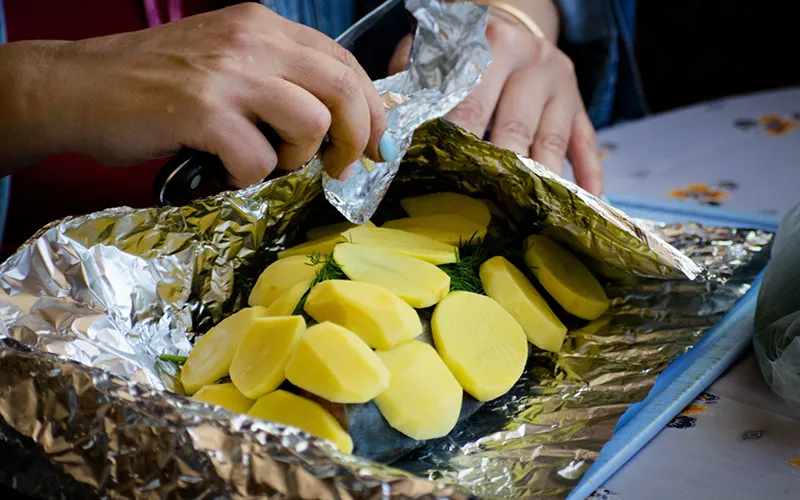 Wrap Grilled Fish In Aluminum Foil