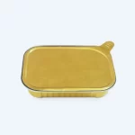 Gold aluminum smooth wall foil container with foil lids