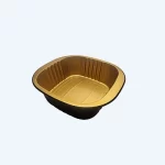 square gold aluminum smooth wall foil container