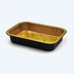 rectangular gold aluminum smooth wall foil container