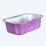 oblong purple aluminum smooth wall foil container