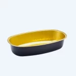 oval gold aluminum smooth wall foil container