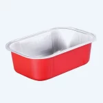 oblong red aluminum smooth wall foil container