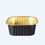 black and gold aluminum smooth wall foil container