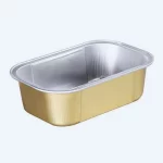 oblong gold aluminum smooth wall foil container