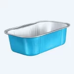 oblong blue aluminum smooth wall foil container