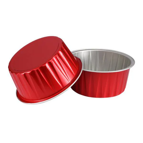 red disposable aluminum foil cups