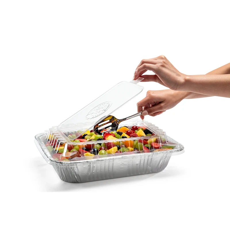 Microwave Foil Container With Plastic Lid